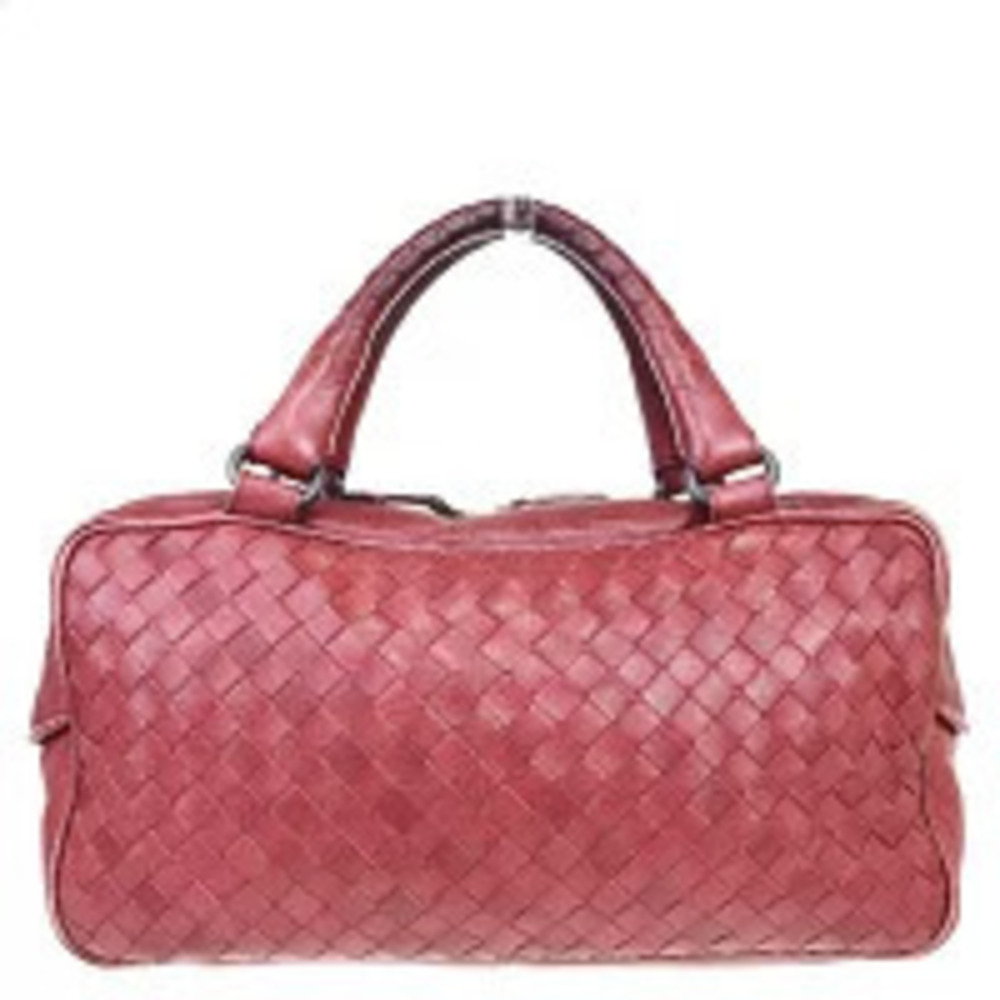 Bottega Veneta Intrecciato Leather Handbag Bordeaux Purple